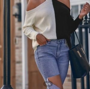 Off shoulder halter style top